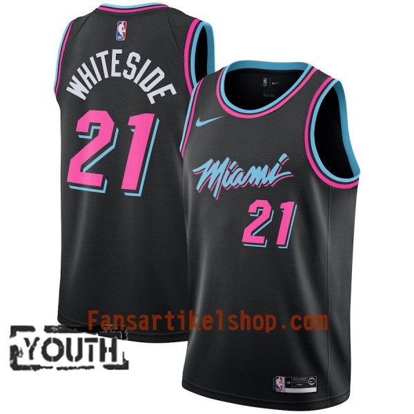 Miami Heat Trikot Hassan Whiteside 21 2018-19 Nike City Edition Schwarz Swingman - Kinder Miami Heat Trikot Hassan Whiteside 21 2018-19 Nike City Edition Schwarz Swingman - Kinder